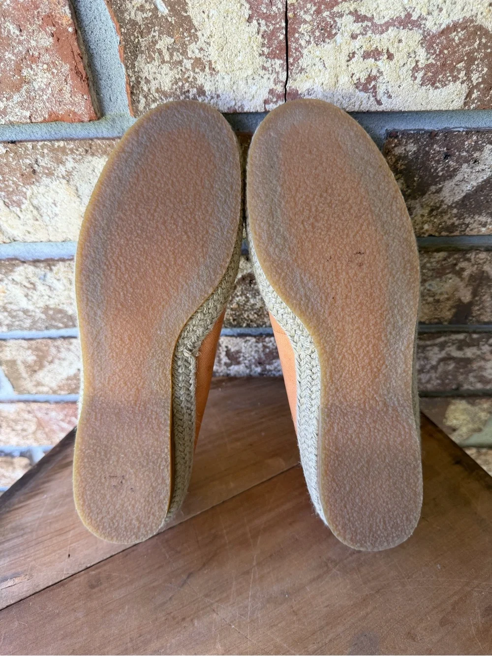 J. Jill Leather Ballerina Espadrille Flats Women’s Size 6 Medium Peach Excellent